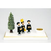 Kerzenhalter mit 3 Kurrendefiguren - Baum bunt