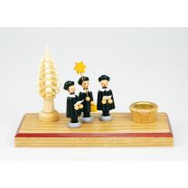 Kerzenhalter mit 3 Kurrendefiguren - Baum natur