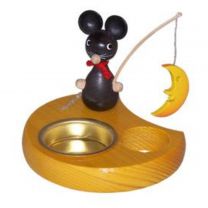 Teelichthalter - Maus mit Mond