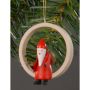Christbaumschmuck - Weihnachtsmann im Holzring