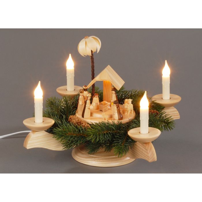 Adventsleuchter, natur - Christi Geburt